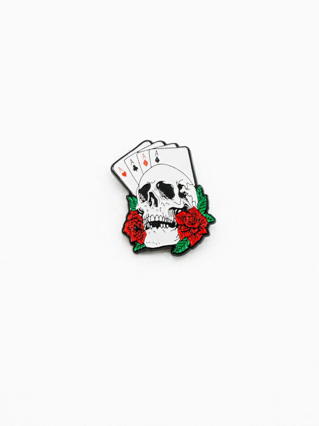 Skull, Roses and Pokar Pin