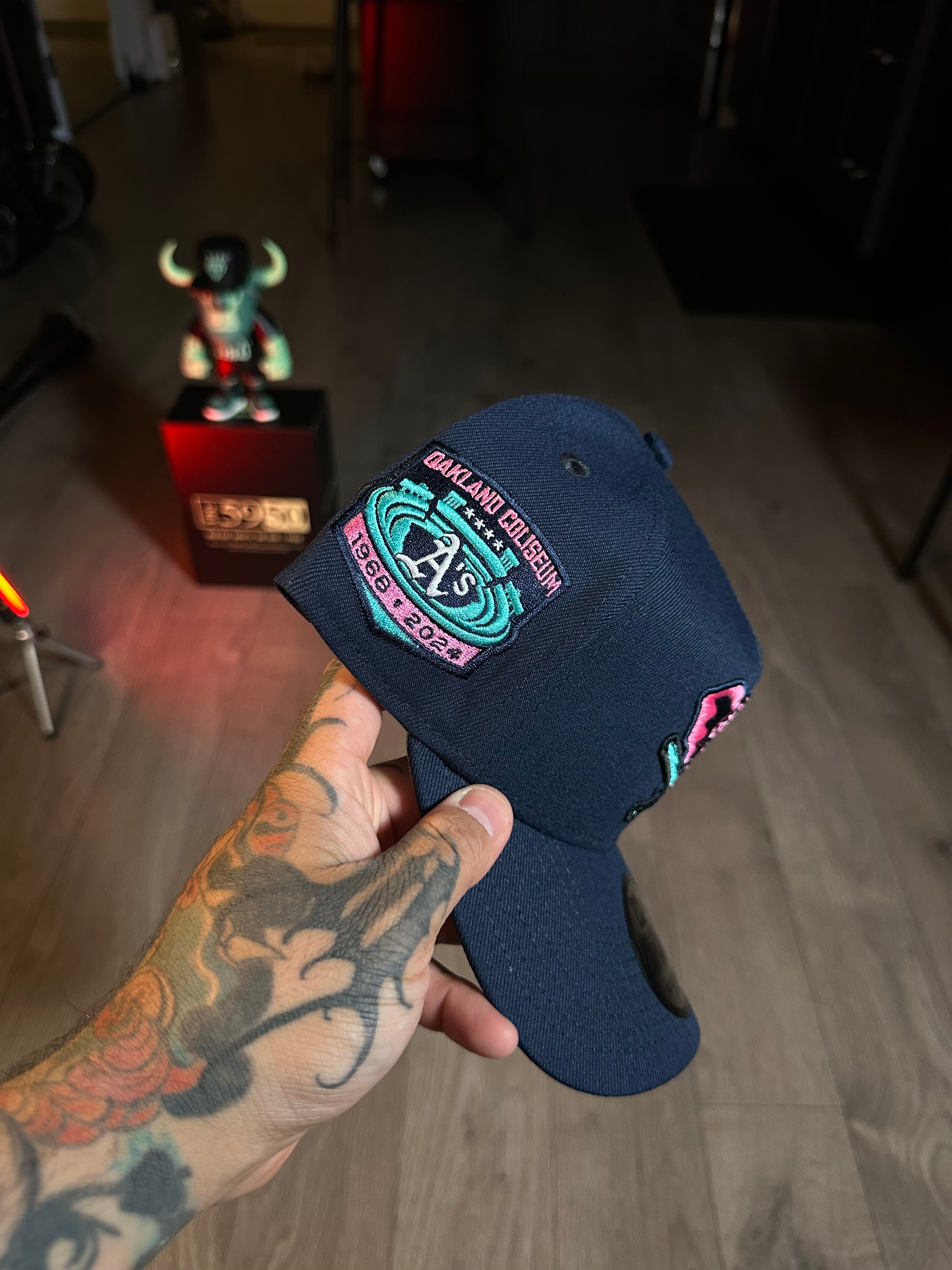 NEW ERA 9FORTY OAKLAND ATHLETICS COLISEUM OCEAN BLUE P. E.