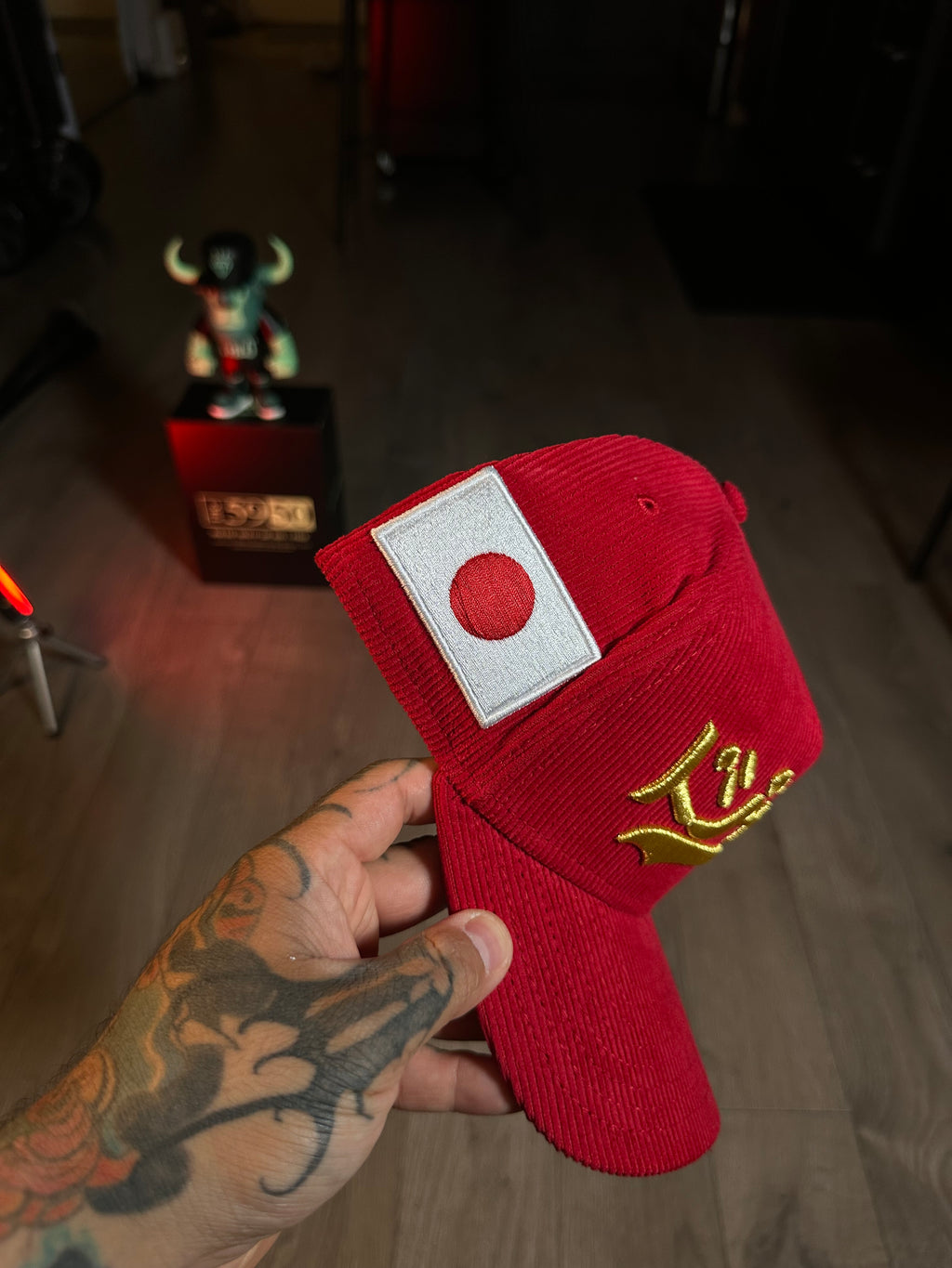 NEW ERA 9FORTY LOS ANGELES DODGERS JAPAN FLAG CORDUROY SCARLET