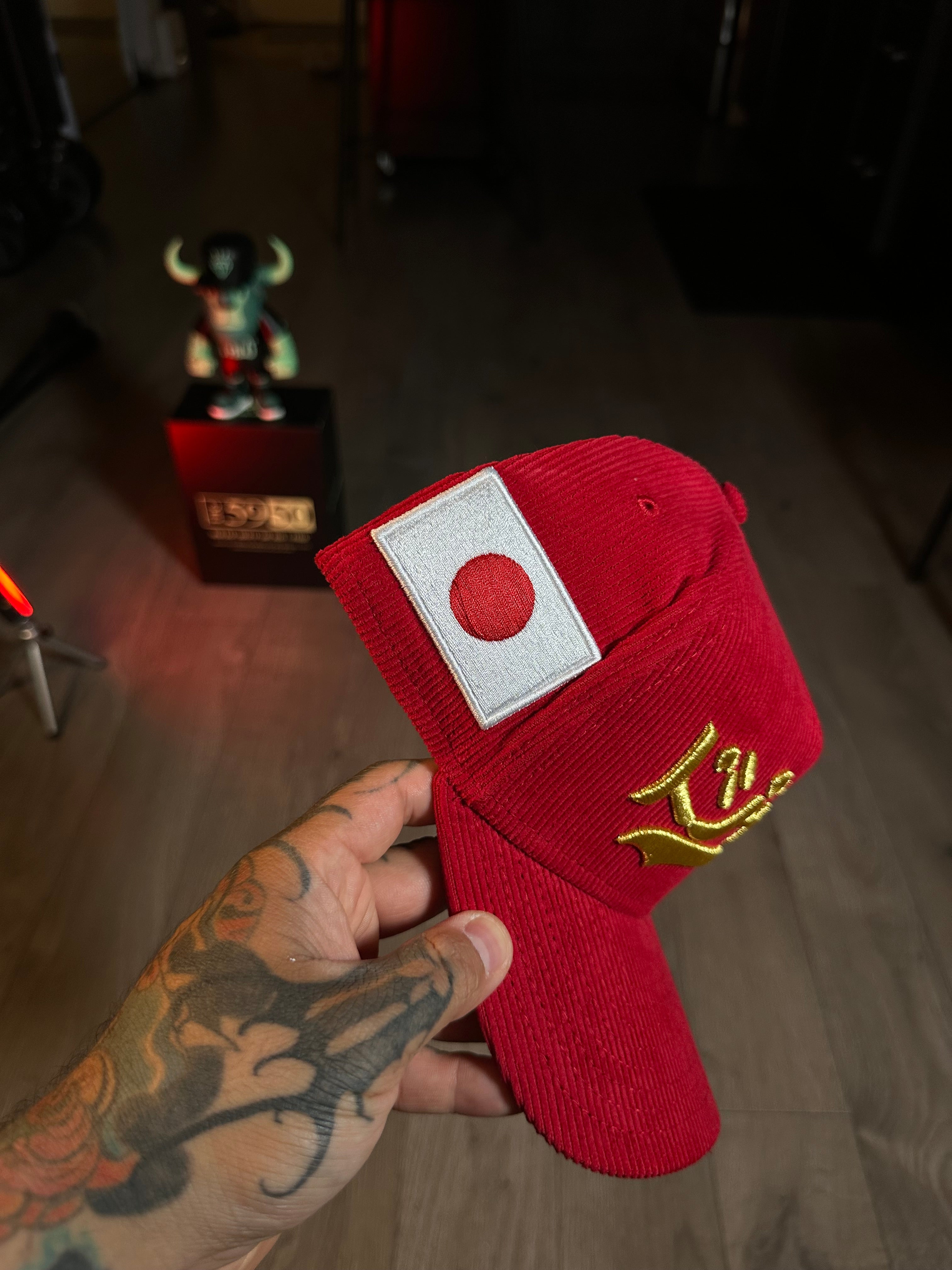 NEW ERA 9FORTY LOS ANGELES DODGERS JAPAN FLAG CORDUROY SCARLET